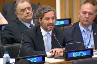 Santiago Cafiero durante la sesión del Comité Especial de Descolonización de las Naciones Unidas