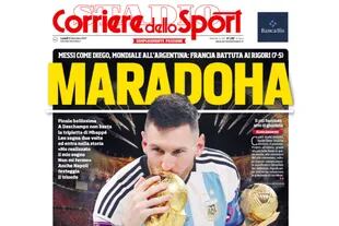 "Maradoha", el juego de palabras con el que Corriere dello Sport abre su más reciente edición