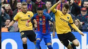 Neymar no pudo con la resistencia del Málaga