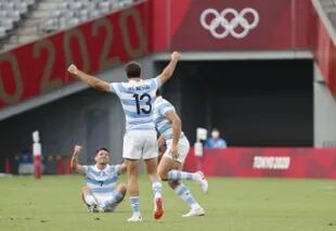 El festejo argentino en Tokio 2020. ¡Los Pumas 7s son de bronce!