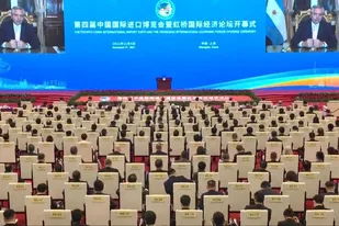 Alberto Fernández habló ante un auditorio lleno en China y pidió un “comercio más justo y equilibrado”