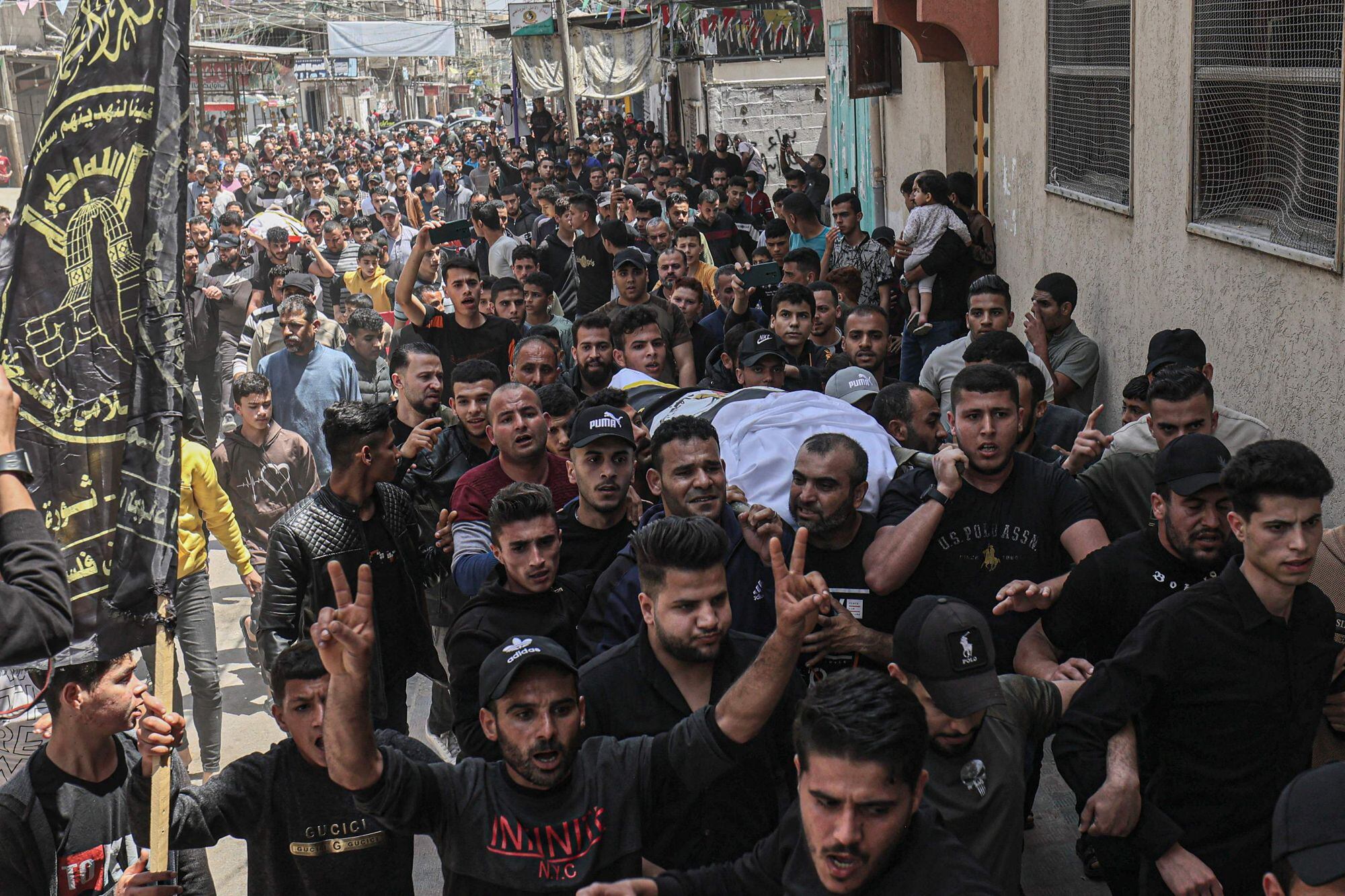 El funeral del líder de la Jihad islámica Ali Ghali y de su hermano, que fueron asesinados en un ataque israelí