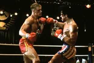 Sylvester Stallone y Dolph Lundgren en Rocky IV
