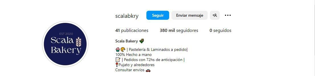 El instagram de Scala Bakery luego de la mención de Lionel Scaloni