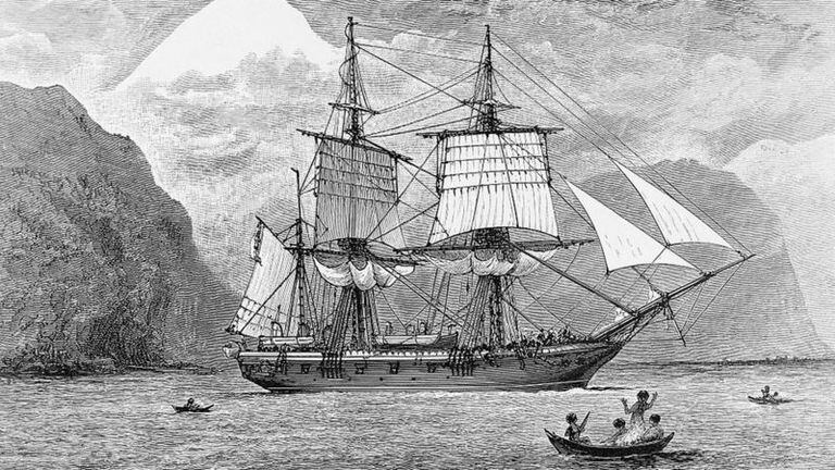 El HMS Beagle pasó 57 meses navegando, de los cuales 42 fueron en aguas de América del Sur
