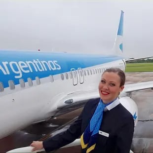 En noviembre, Barbie compartió esta fotografía de su primer vuelo en Aerolíneas Argentinas hace 7 años