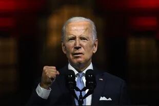 Joe Biden durante su discurso en Filadelfia, el 1 de septiembre de 2022