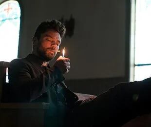Preacher Jesse Custer (Dominic Cooper). AMC