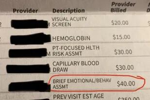 Fue al médico y le cobraron 40 dólares por llorar en la consulta
