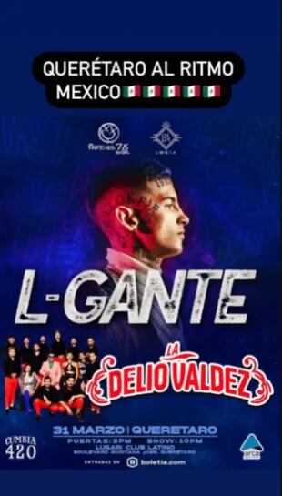 L-Gante anunció un show en México