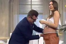 Pampita se midió la panza de embarazada en vivo: “30 centímetros más”