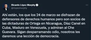 López Murphy acusó al kirchnerismo de ser socio de dictaduras.