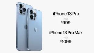 Los precios en Estados Unidos del iPhone 13 Pro y del iPhone 13 Pro Max