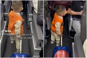 Un niño se subió a un avión y tuvo una actitud que sorprendió a todos los pasajeros