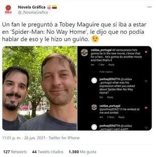 Un fan de Portugal compartió una foto junto a Tobey Maguire y reveló qué le respondió el actor sobre su posible participación en la próxima Spider-Man