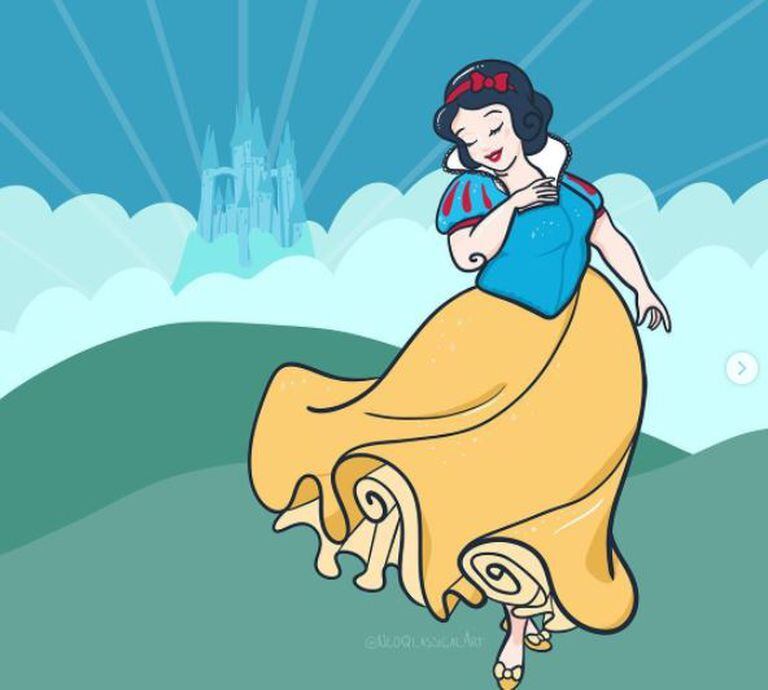 Princesas “curvy”: una ilustradora desafía los cuerpos de los dibujos de Disney