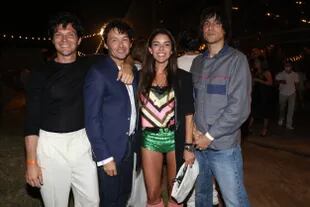 Facundo Garayalde, Wally Diamante, Romina Pigretti y Sebastian Faena en la fiesta de Fasano Las Piedras