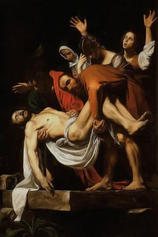 "Deposizione", "Entierro de Cristo" o "El santo entierro", nombres con los que se conoce esta pintura de Caravaggio (1602-1604) perteneciente a los Museos Vaticanos)