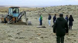Utilizan excavadoras para buscar dinero en los terrenos de Báez en Santa Cruz