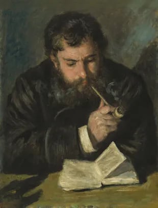 Claude Monet, pintado por Auguste Renoir en 1872, aceite sobre lienzo. Renoir y Monet se conocieron cuando eran estudiantes en el estudio de Charles Gleyre, en los años 1860