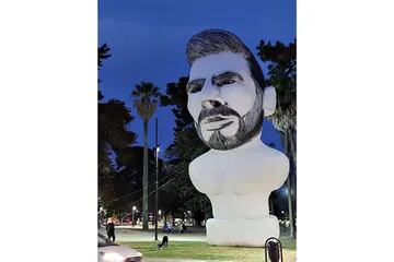 El inflable gigante de Lionel Messi