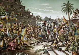 Se cree que el penacho fue un regalo de Moctezuma a Hernán Cortés con motivo de su llegada al territorio que hoy es México