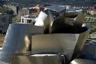 Detalle de la roseta del edificio que es emblema de la ciudad de Bilbao