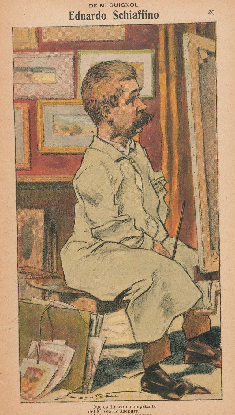 Ilustración de Eduardo Schiaffino publica en PBT el 6 de mayo de 1905.