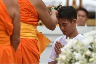 Los chicos participaron de un rito budista
