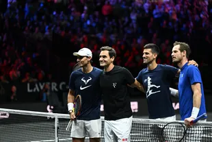 El Big Four, junto, en la Laver Cup: Rafael Nadal, Roger Federer, Novak Djokovic y Andy Murray