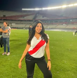 La influencer Luciana Milessi en los festejos del River Plate campeón de la Liga Profesional 2021. Foto/Instagram: @lucianamilessi