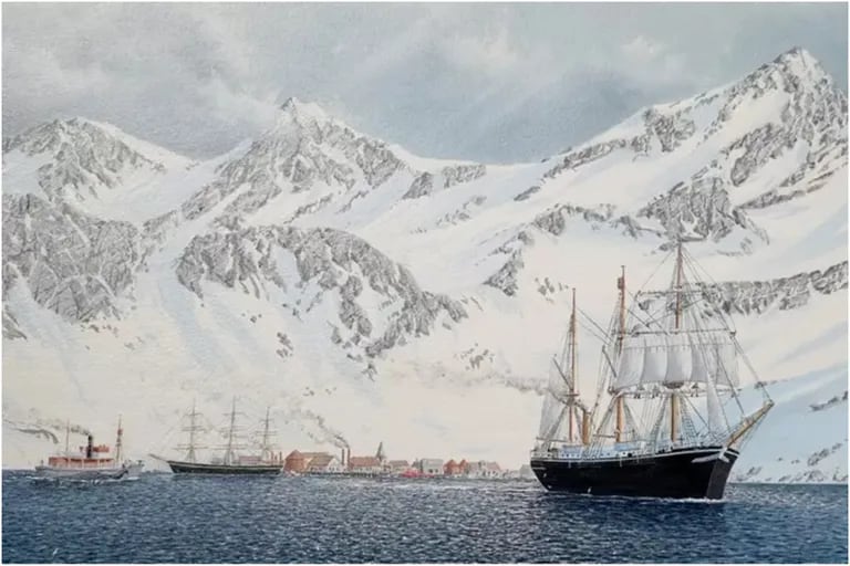 La compagnie d'assurance Endurance à Grytviken, Georgia del Sur, le 5 décembre 1914.