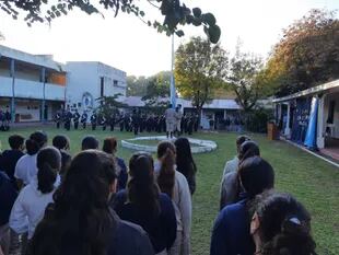 El exterior del Colegio, en un acto por el Día del Himno Nacional Argentino el pasado 11 de mayo