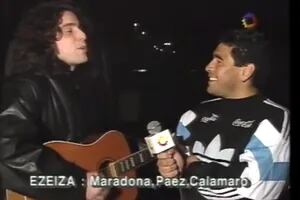 “¿Y mi tema cuándo viene?”: el insólito encuentro entre Maradona y Calamaro en la habitación de un hotel