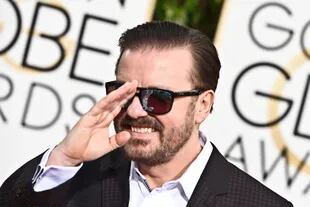 Ricky Gervais en la alfombra roja de los Globo de Oro