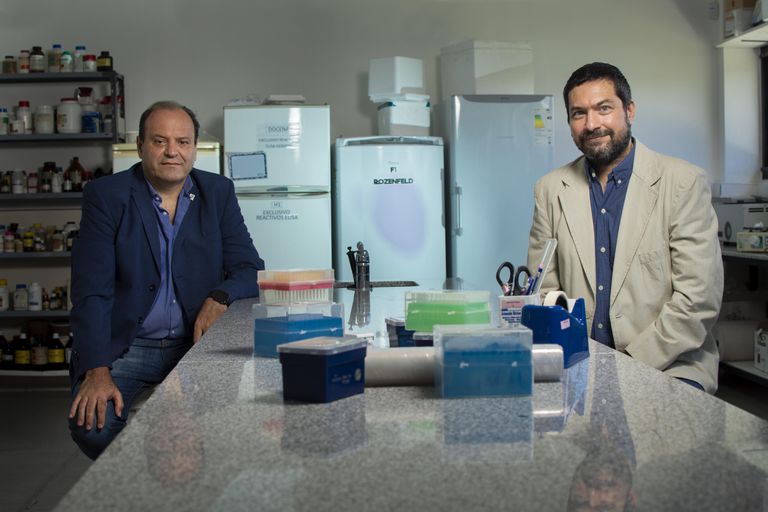 Los investigadores Guillermo Docena y Omar Azzaroni