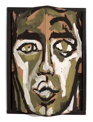 Luis Frangella, David Wojnarowicz, 1984, acryñic on cardbord, wood and nails, 64 x 47.5 x 23 cm. Courtesy Cosmocosa.