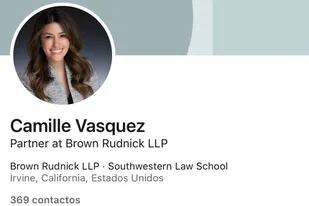 El detalle en el perfil de LinkedIn de Camille Vasquez que enloquecerá a sus seguidores