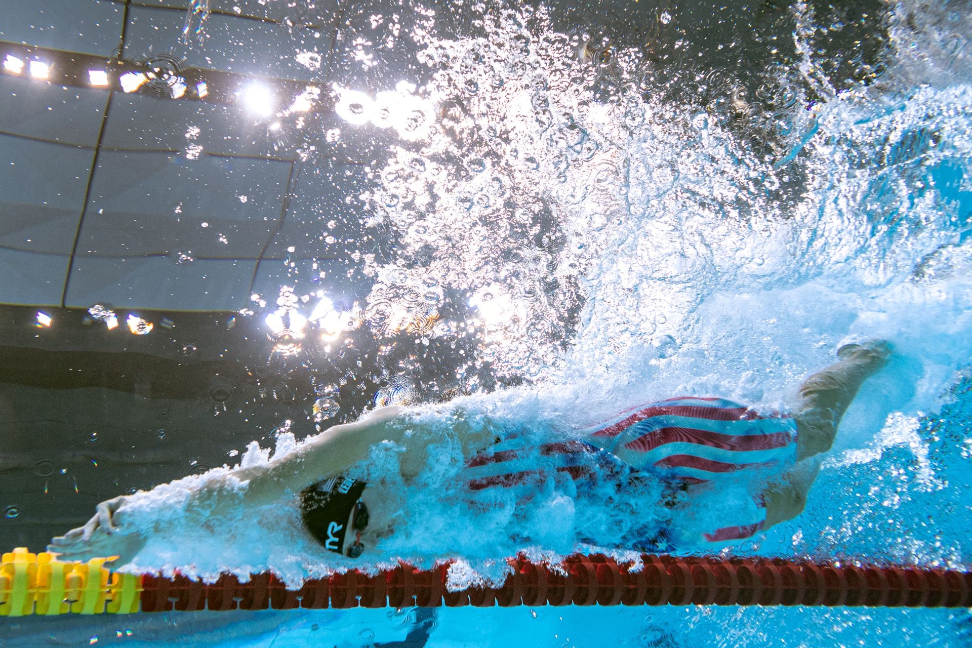  Kathleen Ledecky, de EEUU, en la final de natación, estilo libre femenino de 1500 m.