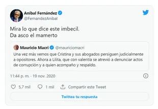 Quien no respeta su propia investidura jamás podrá respetar la investidura ajena. "Mamerto" e "imbécil" para el ex presidente Mauricio Macri.