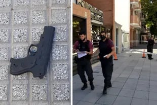 La pistola utilizada por el delincuente al enfrentarse con policías en Villa Urquiza