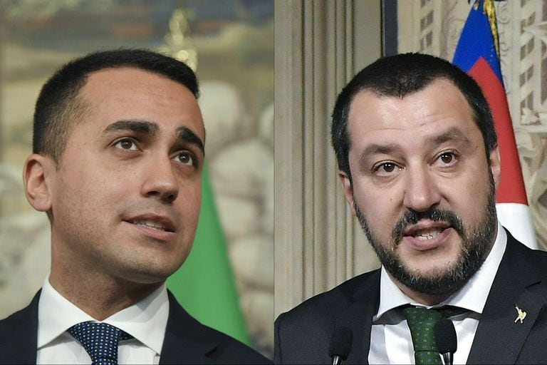 Di Maio y Salvini buscaban hoy sellar un pacto para formar un gobierno de coalición en Italia y salir de un estancamiento político de más de 70 días