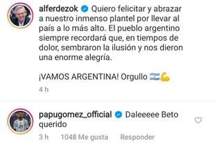 El mensaje del presidente Alberto Fernández y la respuesta de Alejandro Papu Gómez