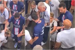 El tierno gesto de Messi con un nene que saltó al campo de juego para saludarlo y fue retenido por la seguridad