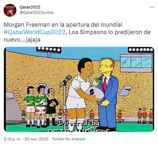 La presencia de Morgan Freeman en el estreno mundialista ha sido comparada con un capítulo de Los Simpson
