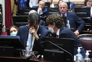 Con lágrimas, Esteban Bullrich renuncia a su banca en el Senado mientras es contenido por Martín Lousteau 