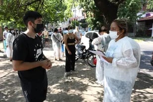 Operativo Detectar en la plaza de los periodistas, en San Justo, La Matanza