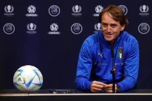 Mancini at the press conference