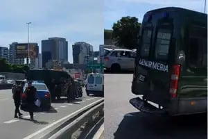 Accidente múltiple en la General Paz: chocaron tres autos de Gendarmería
