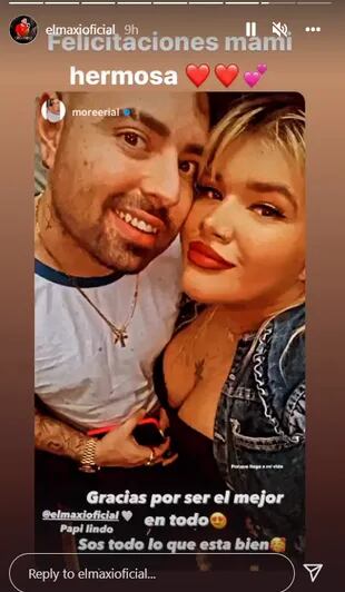 El posteo con el que El Maxi, músico cordobés, felicitó a su novia Morena Rial por su embarazo